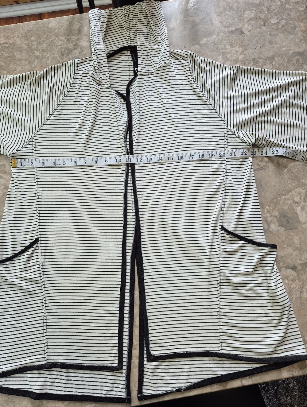 CAPOTE Striped Open-Front art to wear Laganlook long sleeve Cardigan Medium NWT - Picture 9 of 10